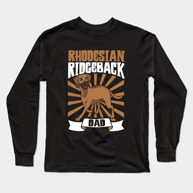 Rhodesian Ridgeback Dad - Rhodesian Ridgeback Long Sleeve T-Shirt by Modern Medieval Design